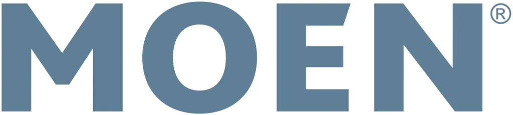 Blue Moen logo, representing one of the brands we service.